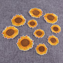 Sewing Patch Shimmery Sunflower Clothes Craft Applique Iron-On/Sew-On 10pcs DIY