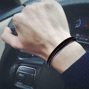 Fashion Mens Punk Leather Wrap Braided Wristband Cuff New Woven Bracelet Ba M6R9