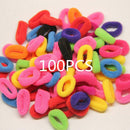 Fashion 100pcs Elastic Rope Ring Hairband Women Girls Hair Band Ponytail Holder