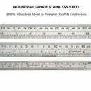 Stainless Steel Ruler Straight Edge Metal Ruler Set For Engineering Office  V5Q9