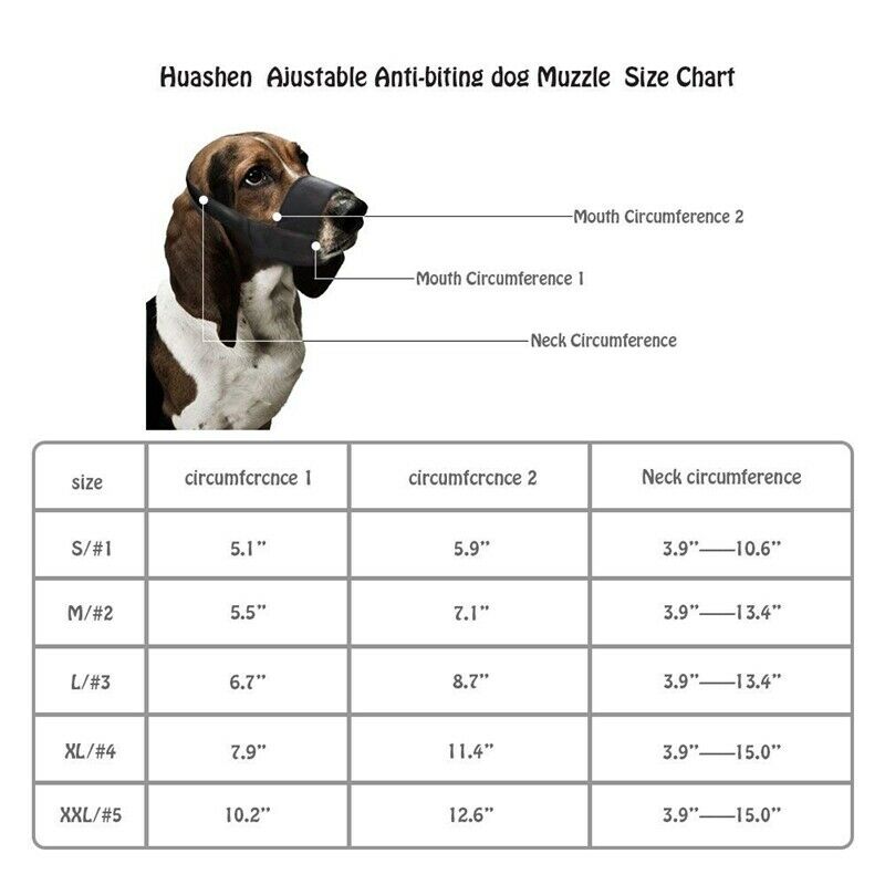 Dog Muzzles Suit,5PCS Adjustable Dog Mouth Cover Anti-biting Barking Muzzle I9V3