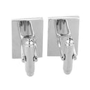 1 Pair Stainless Steel Cufflinks Cuff Links 0.59x0.43" X4M3
