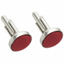 1Pair Mens Dress Round Cloth Cufflinks For Business Shirt Wedding Party Red M6B2