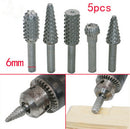 5pcs Hss Woodworking Rasp Chisel Shaped Rotating Embossed Grinding Power Tool FT