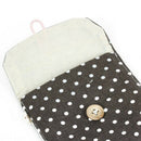 Woman Purse Handbag Dark Brown Polka Point Buttons closure sanitary napkins