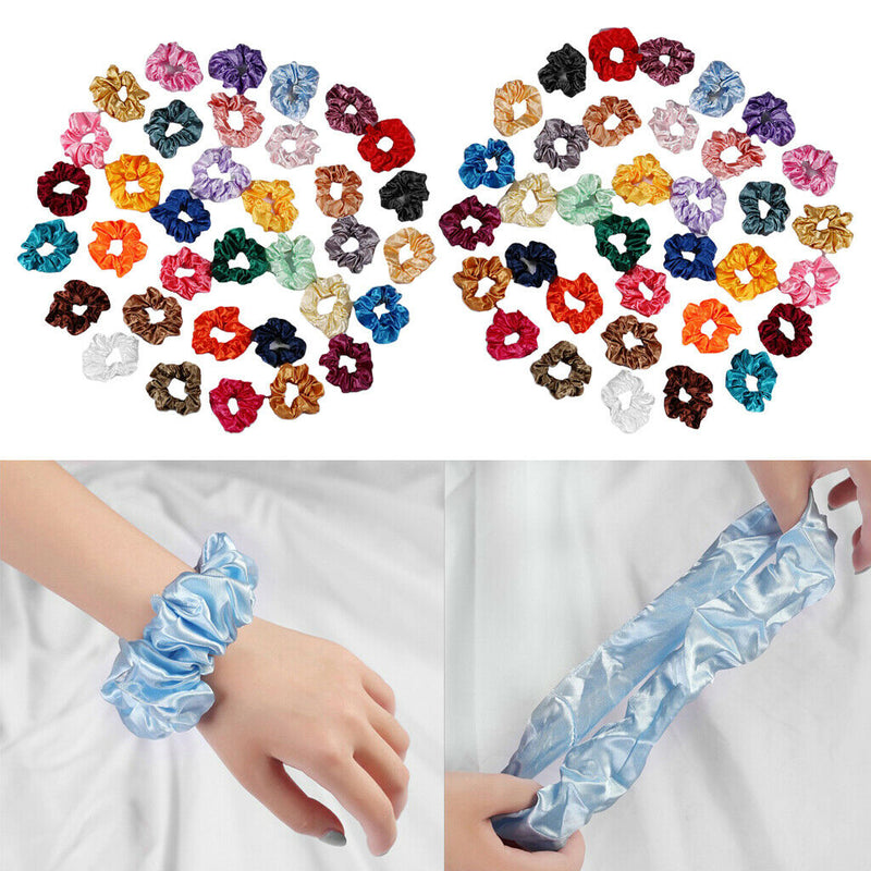 70x Lady Silky Hair Scrunchies Daily Rope Hair Band Updo Tool Scrunchy
