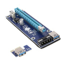 2pcs PCI Express Riser Card 1x To 16x USB3.0 4pin Cable for Bitcion Miner