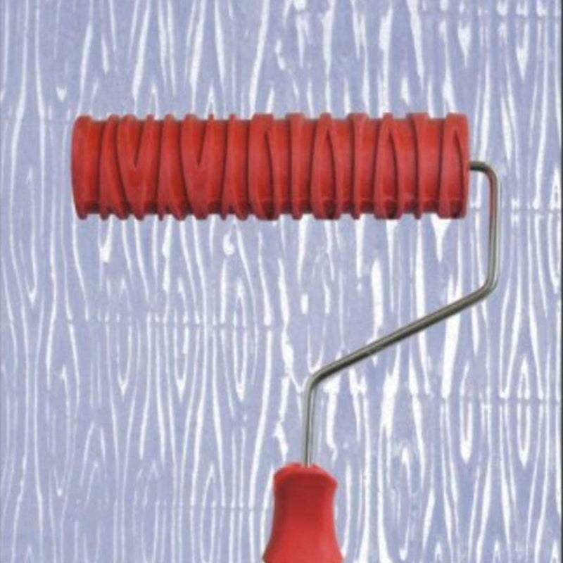 Creative 7inch Grain Pattern Paint Rubber Roller for Home Shop Wall Decor