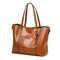 Women Leather Shoulder Crossbody Bag Large Capacity Handbag (Light Brown) A