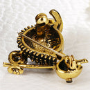 Enamel Turtle Brooch Pin Crystal Animal Brooch Suit Collar Pin Unisex Jewelry OZ