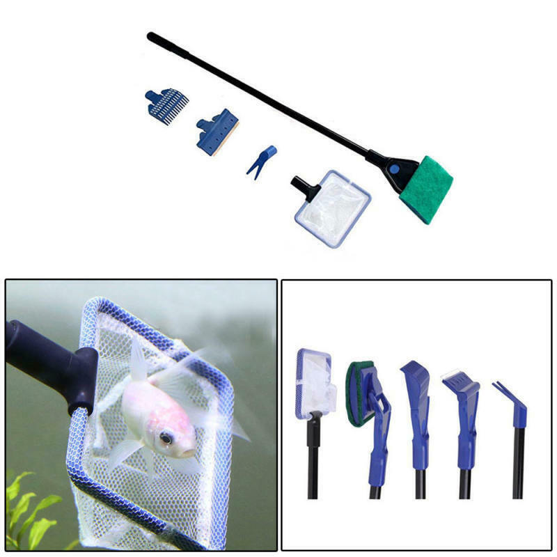 Fish Tank Aquarium Cleaning Kit Glass Brush Fishnet Magnetic Cleaner Tools TFR