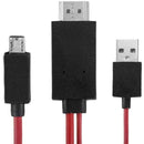 Cell Phone Micro USB 2.0 to HDMI MHL Red- 2m Cable Android Adapters M7V9