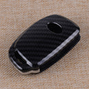 Carbon Fiber Style Car Key Cover Shell Case Chain Fit for Hyundai Tucson Elantra
