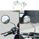 1Pair Motorcycle Rear View Rearview Side Round Mirror Universal 10mm Street Bike