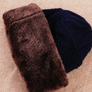 BLUE Men Elastic Plush Knitted Hat Cap Outdoor Winter Warm Headwear Beanie Neu