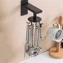 Wall-Mounted Rotating Shelf Telescopic Kitchen Rack Storage Nail-free F2B3