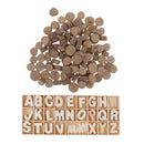100Pc Wood Logs Slices Round Bark + 156pcs Wooden Letters Alphabet For Kids Toys