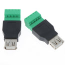 1Pc USB female to 5P screw shield plug terminal adapter connector FE MO