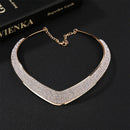 Fashion Jewelry Chain Pendant Crystal Choker Chunky Statement Bib Necklace Ho3c