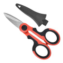 Electrician Electrical Scissors for Cables Fabrics Tool 14.5x7.5cm,Black Red
