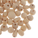 100g Unpainted Wooden Plain Loose Beads Jewelry Making Findings Beading Crafts