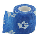 10pcs Cat Dog Pet Cohesive Bandage Gauze Tape  Wrap Claws Prints Blue