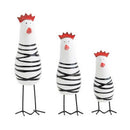 Home Decorative Craft 3Pcs Little Happy Chicken Family Set Wood Chicken Dec