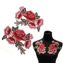1 Pair Rose Flower Applique Embroidered Floral Collar Sew Patch Bust Dress JR