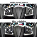3Pcs Car Carbon Fiber Steering Wheel Button Switch Panel Cover Trim Decorat