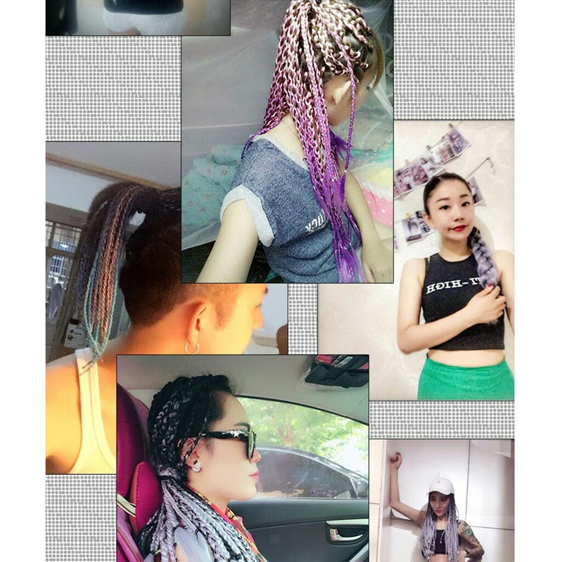 Dyeing Jumbo Braid Hair Extensions Ombre Synthetic Braiding Hair Dark Gray