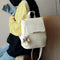 4pcs/Set Women Double Zips Backpack Crossbody Bag Handbag Key Bag(White) A