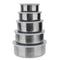 5PC Stainless Steel Round Sealed Crisper Fresh Bowls Food Beans Storage Bowl Box