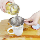 Round Stainless Steel Oil Water Can Tin Strainer Kitchen Utensil 11.5cm Dia.