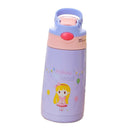 400ml Kid's Spill-Proof Sippy Vacuum Cup with Straw School Outdoor Purple