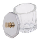 1XCosmetic Tools Octagon Shaped Glass Dappen Dish with Stainless Steel Metal LME