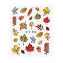 4pc Sheets Autumn Maple Leaf Nail Water Decals Transfer Nail Art Stickers Decor/
