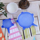 6pcs Silicone Stretch Lids Wrap Dish Bowl Pan Cover Kitchen Food Keep Fresh