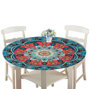 2pcs Polyester Backing Waterproof Tablecloth Round Table Cover Cloth 120/150cm