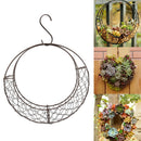 Rustic Iron Wire Wreath Frame Succulent Pot Hanging Planter Plant Holders
