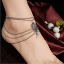 1Pc Ethnic Boho Tassel Ankle Chain Turquoise Anklet Bracelet Foot Jewelry SZO
