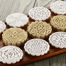 8 Styles Stamps Round Flower Moon Cake Mold Mould White Set Mooncake 75g DIY