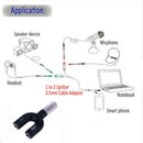 3.5mm Stereo Audio Jack Earphone Headphone 2 Way U Splitter Adapter A