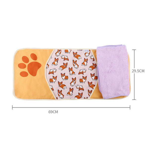 Soft Absorbent Cute Pet Supplies Quick-drying Color Bath Towel (Puppy) A#S