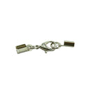 24 Sets End Cap Crimp Tip For Leather Cord with Lobster Clasp Jewelry Making