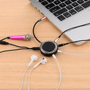 3.5mm 1Male to 8 Female Splitter Stereo Extension Audio Cable Black