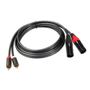 2x Audio 5 Foot 2 XLR Male to 2 Male Patch Cable XLRF to Dual RCA Audio Cord