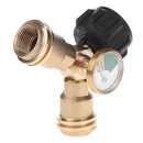 Propane Y-Splitter Tee Adapter Connector With Propane Tank Gauge Level Indi