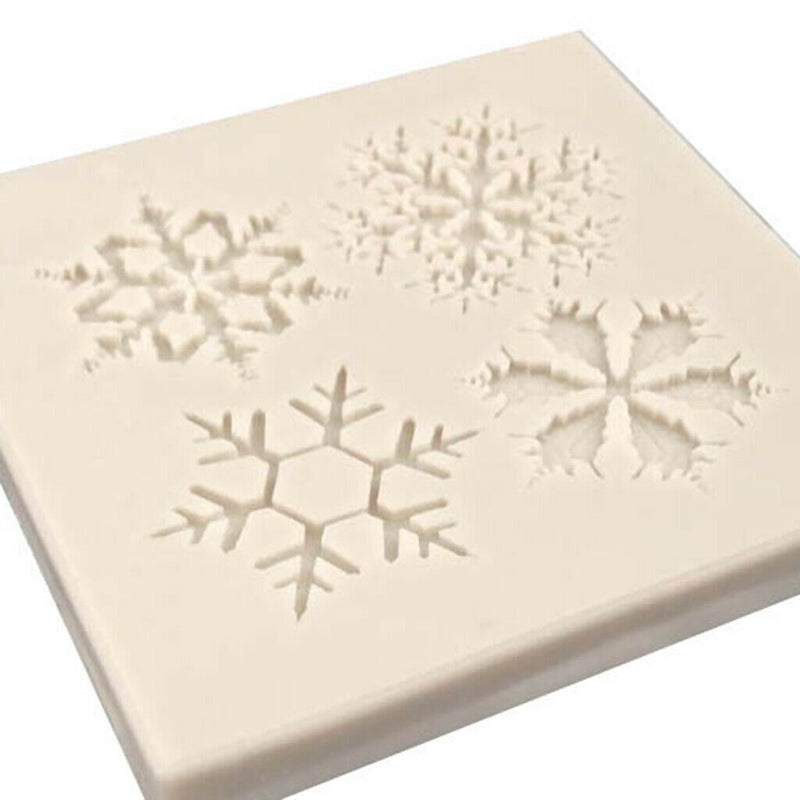 1 Set/4pcs Lovely Snowflake Liquid Silicone Fondant Mould Cake Mold DIY Candy