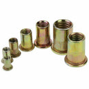 150PCS Plated Carbon Steel Rivet Nut M3 M4 M5 M6 M8 M10 M12 Flat Head Threa U1Y8