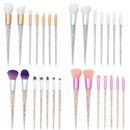 New 7Pcs Sliver Diamond Crystal Makeup Brushes Professional Set Foundation  S8X9